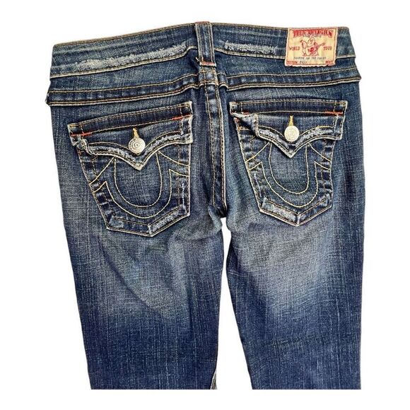 True Religion Women's Billy Stretch Low Rise Bootcut Jeans Blue Light Wash Sz 27 - Picture 6 of 8